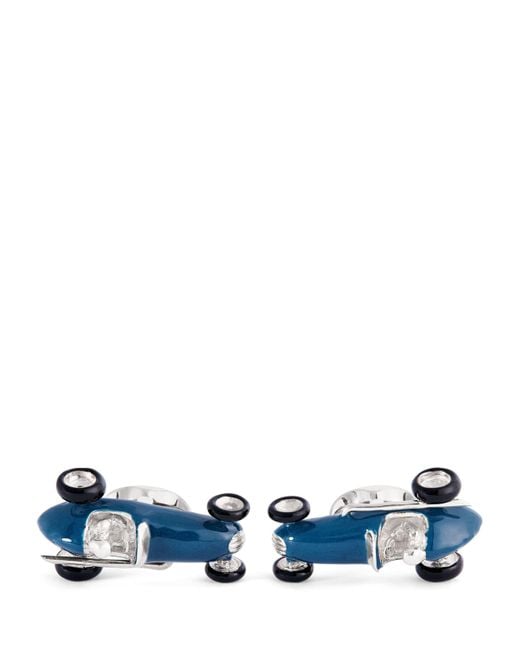 Deakin & Francis Blue Sterling Racing Car Cufflinks for men