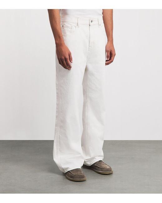 7 For All Mankind White Wide-Leg Jeans for men