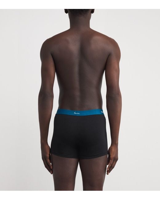 Paul Smith Black Stretch-Cotton Signature Stripe Trunks for men