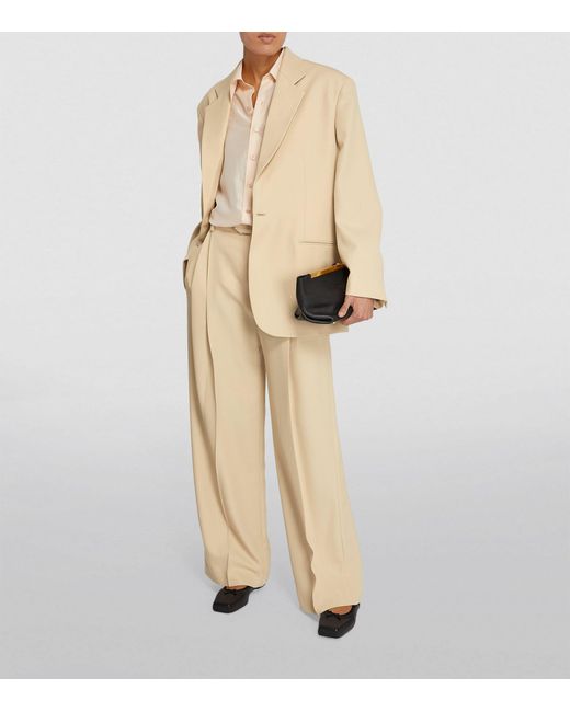 Carven Natural Wool Wide-leg Trousers