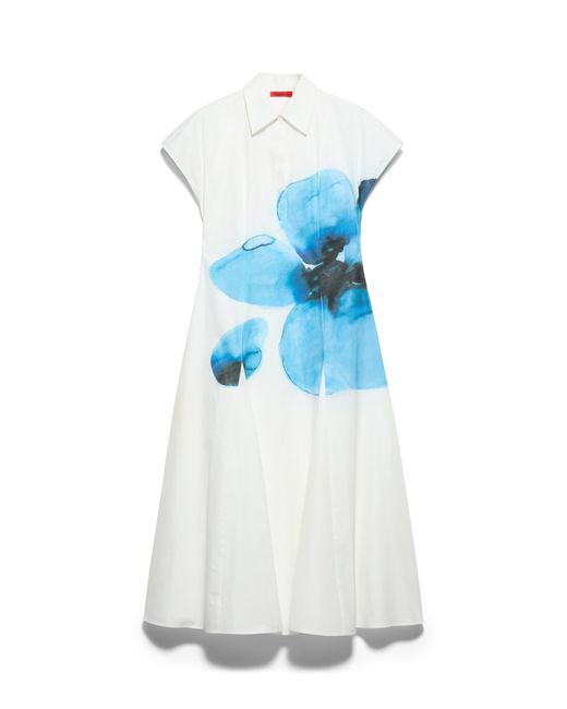 MAX&Co. Blue Cotton Shirt Midi Dress