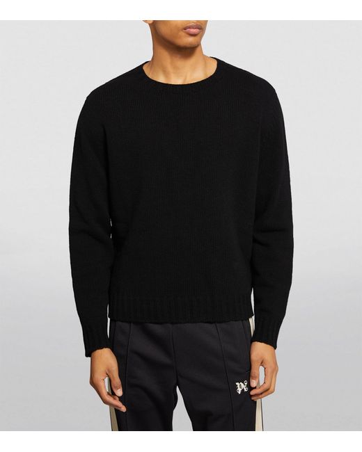 Palm Angels Black Knitted Logo Sweater for men