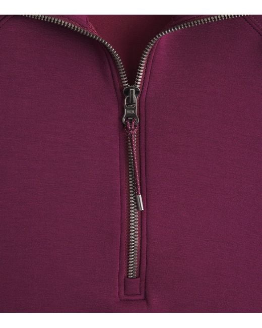 Spanx Purple Airessentials Half-Zip Sweater