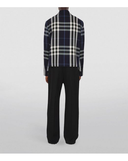 Burberry Black Wool-blend Check Jacket for men