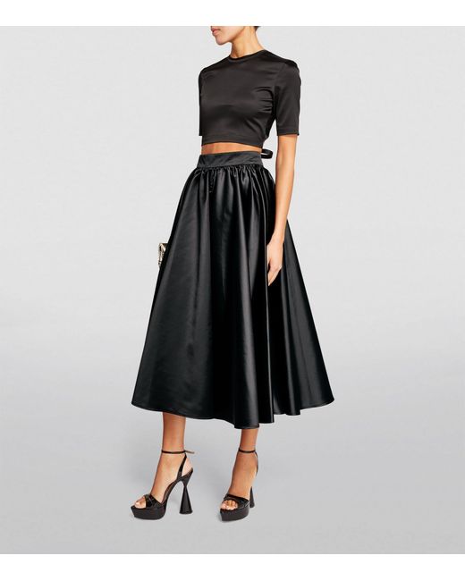 Patou Black Volume Midi Skirt