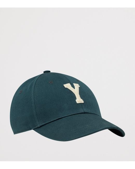 Saint Laurent Green Cotton Y Varsity Baseball Cap
