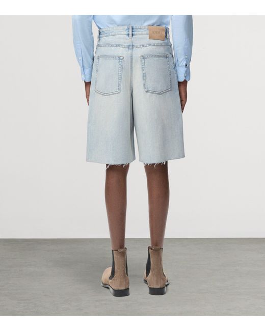 Loewe Blue Denim Anagram Shorts for men