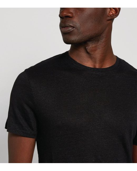 Sandro Black Linen T-shirt for men