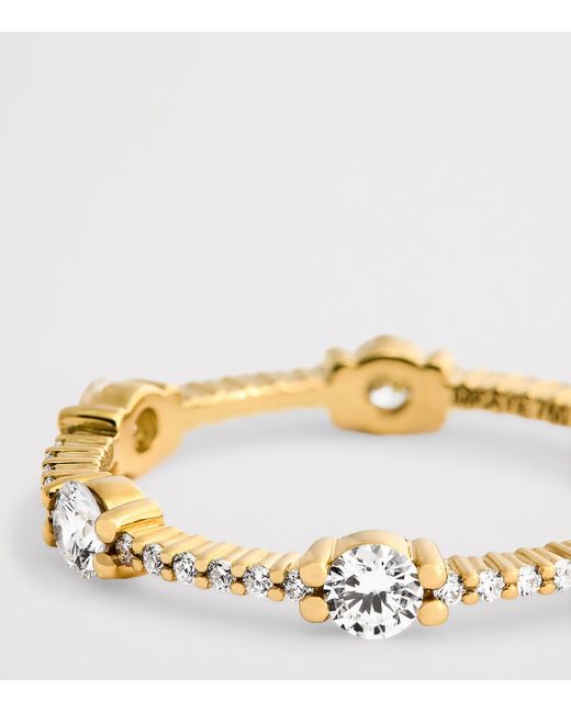 Melissa Kaye Metallic And Diamond Sadie Alternating Eternity Band