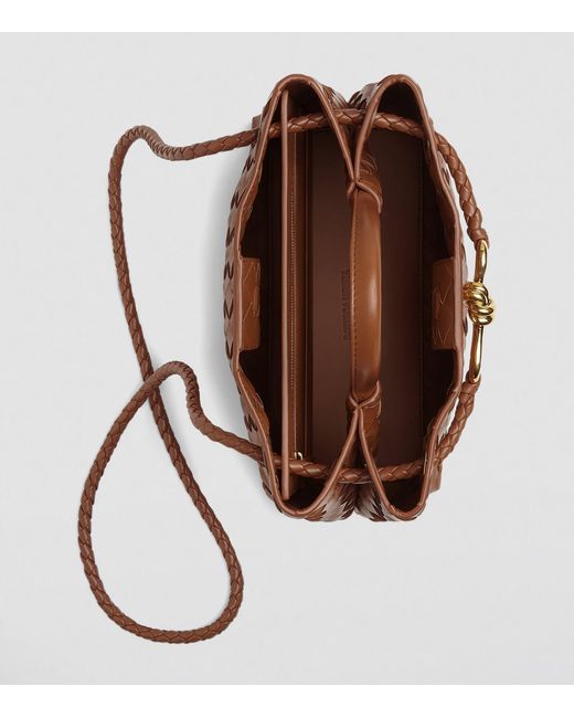 Bottega Veneta Brown Small Leather Andiamo Top-Handle Bag
