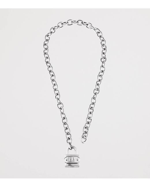 Balenciaga Metallic Bb Padlock Necklace for men