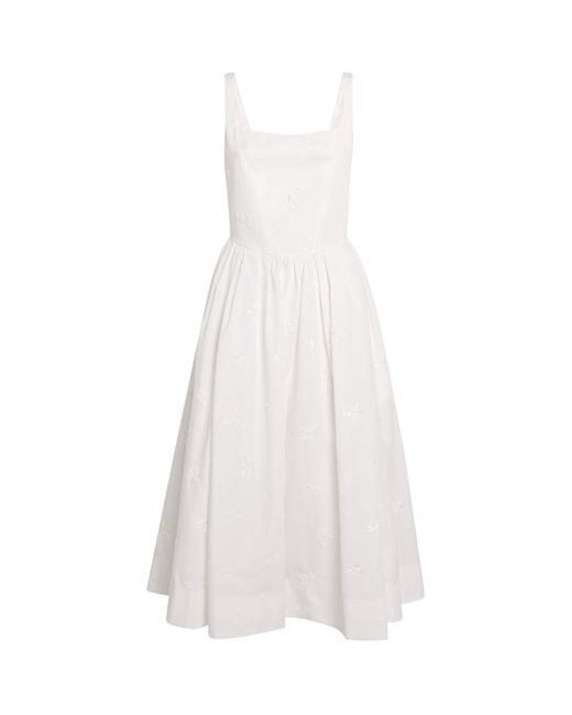 Maje White Sequinned Sleeveless Midi Dress