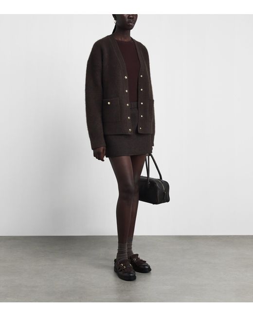 Maje Black Wool-Blend Relaxed Cardigan