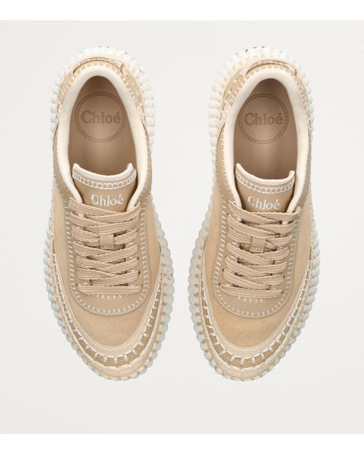 Chloé Natural Suede Nama Runner Sneakers