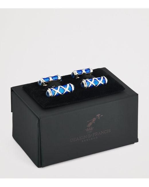 Deakin & Francis Blue Sterling And Sapphire Cufflinks for men