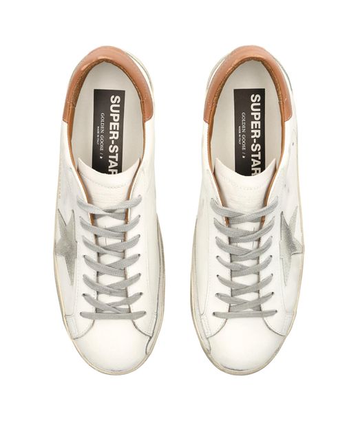 Golden Goose Deluxe Brand White Leather Super-Star Sneakers for men