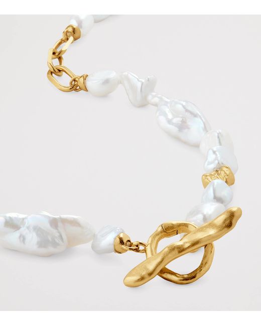 Monica Vinader Natural X Amy Powney Vermeil And Pearl Necklace