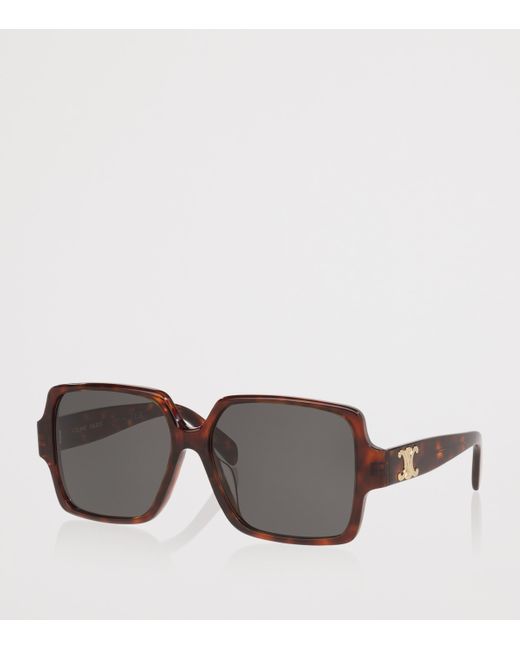 Céline Gray Tortoiseshell Triomphe Cl40316U Square Sunglasses