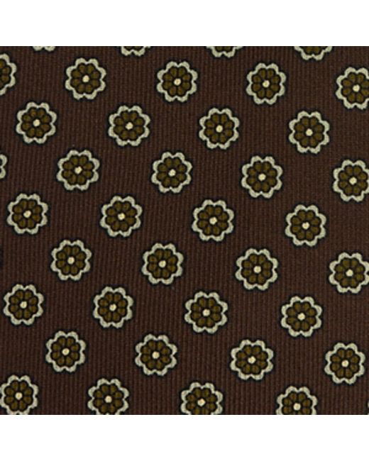 Dunhill Brown Mulberry Silk Printed Tie for men