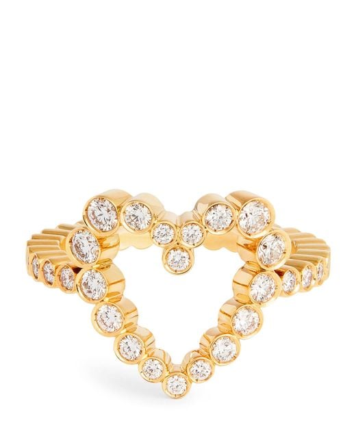 Sophie Bille Brahe Metallic And Diamond Ensemble Heart Ring
