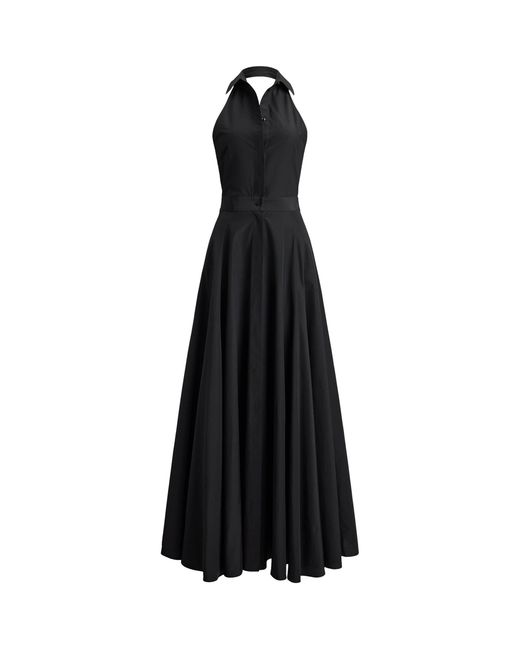 Ralph Lauren Black Cotton-Blend Poplin Eldred Maxi Dress