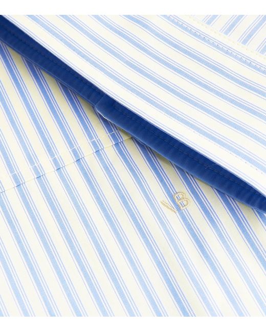 Victoria Beckham Blue Striped Cropped Shirt