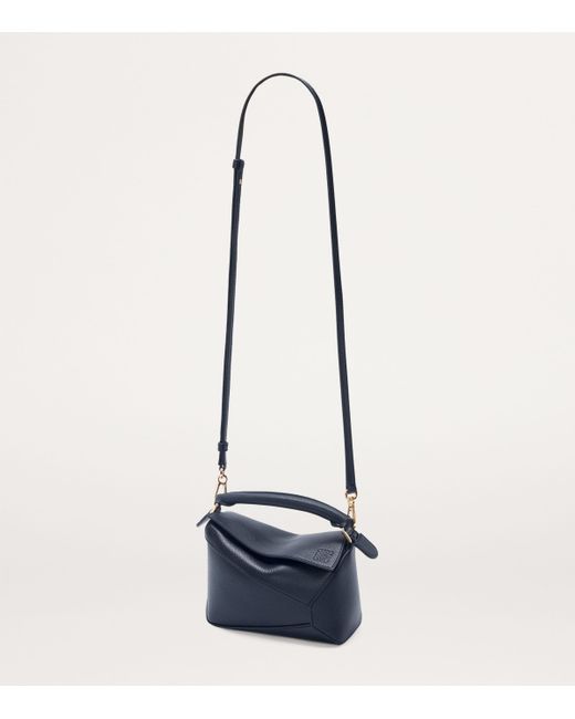 Loewe Blue Mini Leather Puzzle Edge Top-Handle Bag
