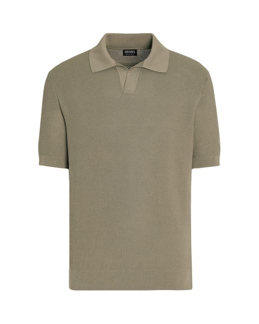 Zegna Green Premium Cotton Polo Shirt for men