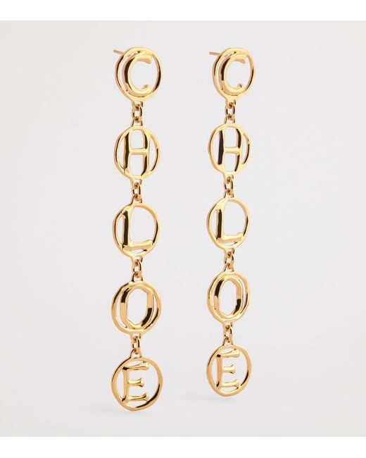Chloé Metallic Script Earrings