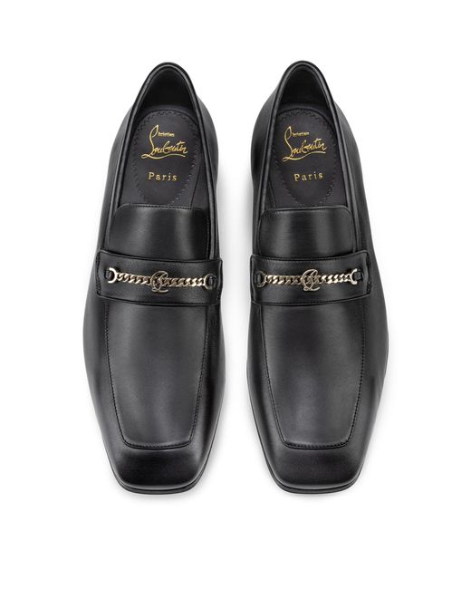 Christian Louboutin Black Mj Moc Leather Loafers for men