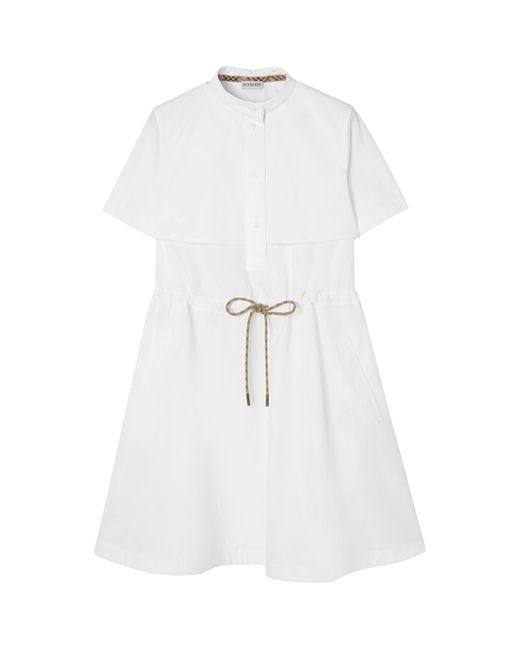 Burberry White Cotton Poplin Mini Shirt Dress