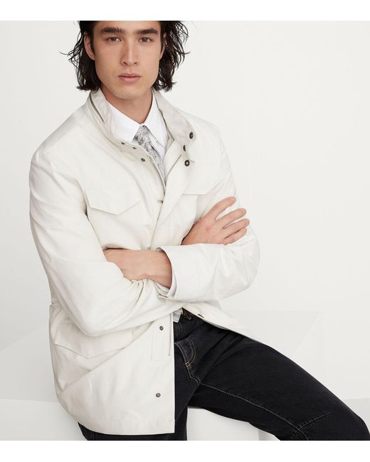 Brunello Cucinelli White Linen-silk Field Jacket for men