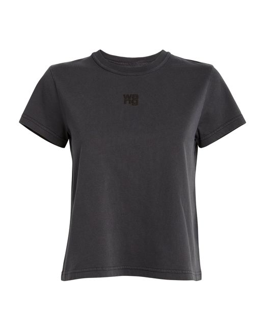 Alexander Wang Black Cotton Shrunken Essential T-shirt