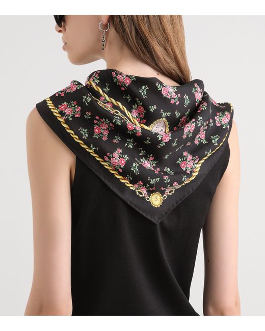 Dolce & Gabbana Black Cotton Scarf-Detail Tank Top