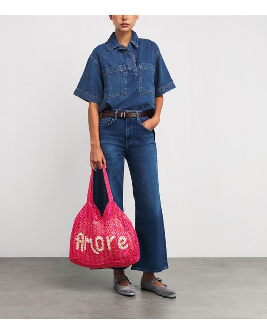 The Jacksons Pink Large Stripe Dora Amore Tote Bag