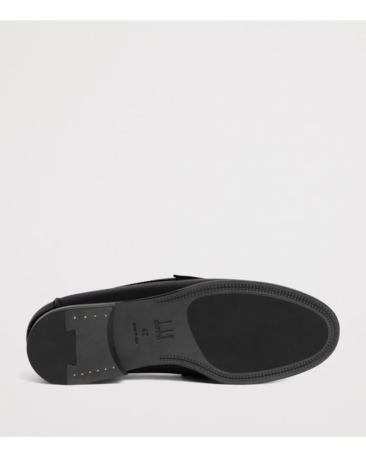 Dunhill Black Leather Flex Heddon Loafers for men