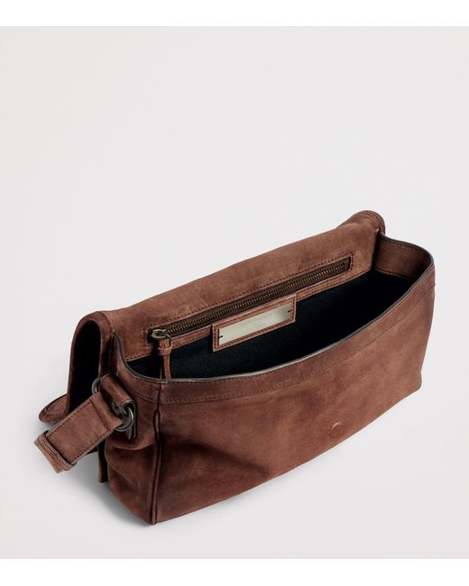 Balenciaga Brown Suede Le City Messenger Bag for men