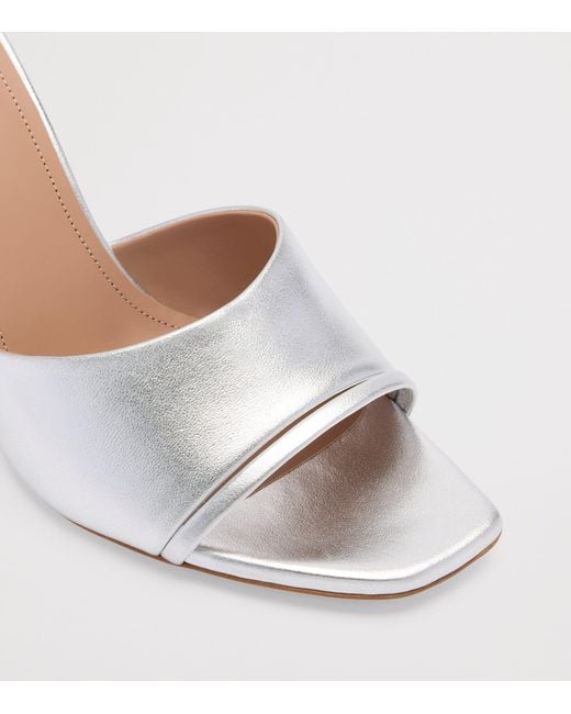 Malone Souliers White Metallic Leather Roxanne Mules 70