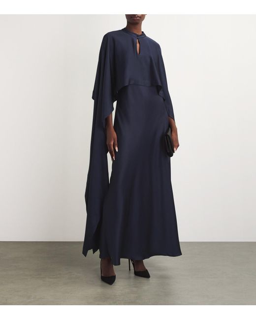 Jonathan Simkhai Amory Caped Maxi Dress in Blue | Lyst