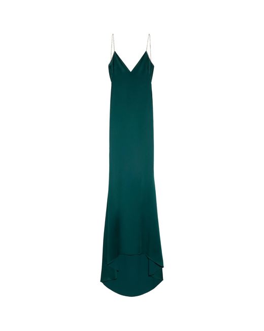 Tom Ford Green Satin Embellished Maxi Dress