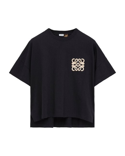 Loewe Black X Paula' Ibiza Stretch-Cotton Anagram T-Shirt