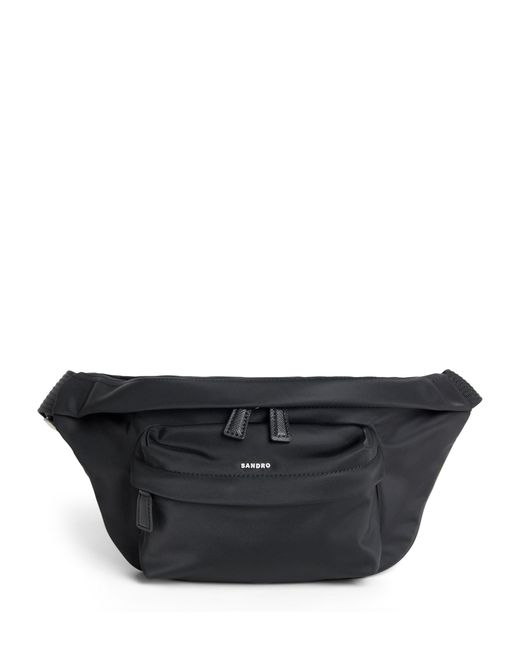 Sandro Black Logo Belt Bag for men
