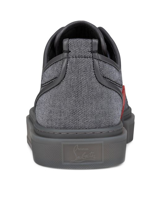 Christian Louboutin Gray Adolon Junior Woven-blend And Suede Low-top Trainers for men