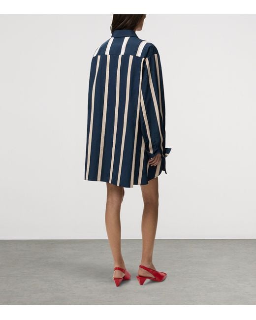 Loewe Blue Stripe Mini Shirt Dress