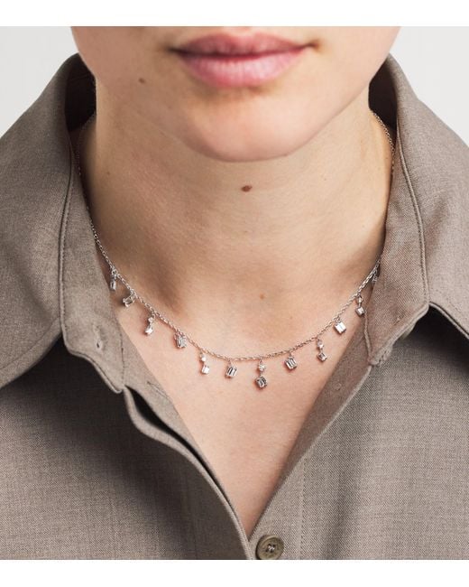 Suzanne Kalan Metallic And Diamond Classic Cascade Necklace