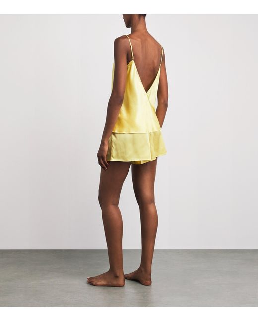 Olivia Von Halle Yellow Silk Etta Liliana Pyjama Set