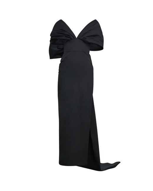 Marchesa Black Oversized Bow Gown