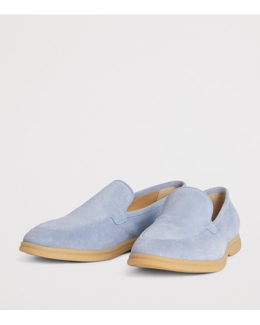 Eleventy Blue Suede Loafers