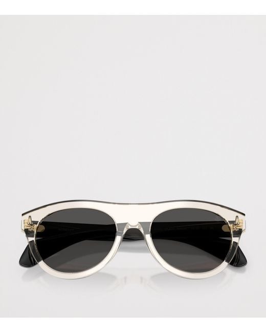 Moncler Gray Splash Round Sunglasses