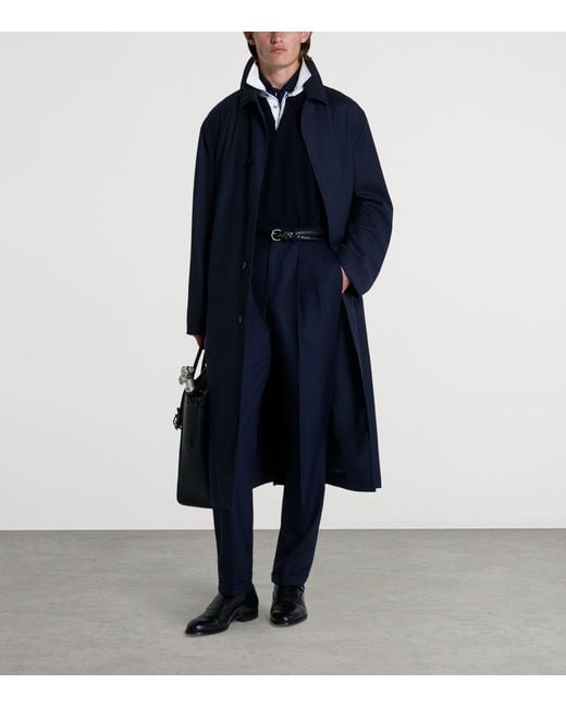 Dunhill Blue Wool Peacoat for men